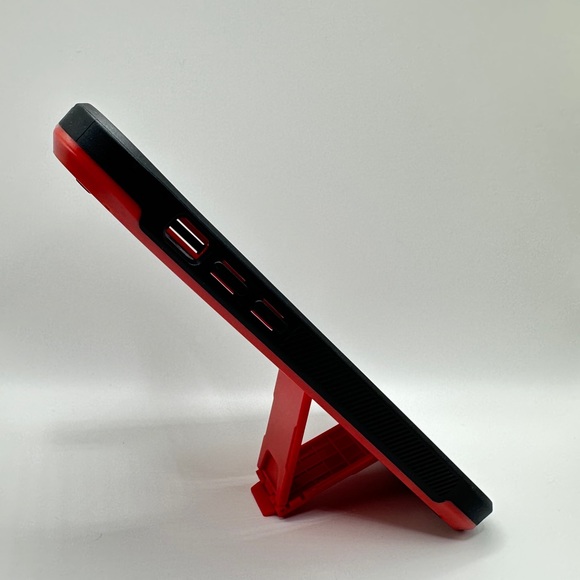 Red IPhone 13 Pro Max Protective Case w Built in Stand - Picture 3 of 5